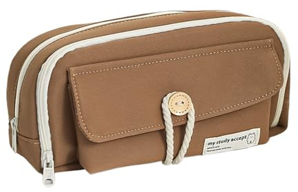 WUUISDNX Estuche para lápices Simplicity con múltiples Compartimentos y Gran Capacidad 4. Elimina Completamente el Problema de los artículos de papelería desordenados, café