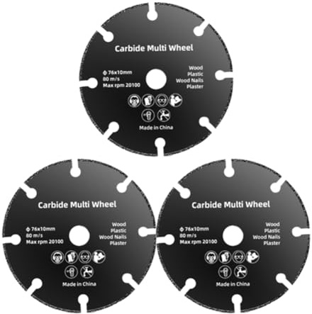 Ginobili 76mm 3 Inch Cutting Disc Circular Resin Grinding Wheel Saw Blade Steel Polishing Cutting Disc for Angle Grinder 3Pcs Easy Install