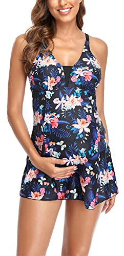 Schwangerschafts Badeanzug 2 Teiler Tankini Damen Große Größen Zweiteiler Bauchweg Set Schwangerschaft Bikini Top Boyshorts Zwei Bademode Für Schwangere Umstandsbikini Umstandsbadeanzug