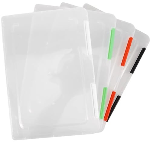 Dianzan Aktenboxen Aus Kunststoff, 4 Stück, Aufsteckbare A5-aktenaufbewahrungsbox, Wasserdicht, Tragbar, Für Dokumente, Fotos, Postkarten