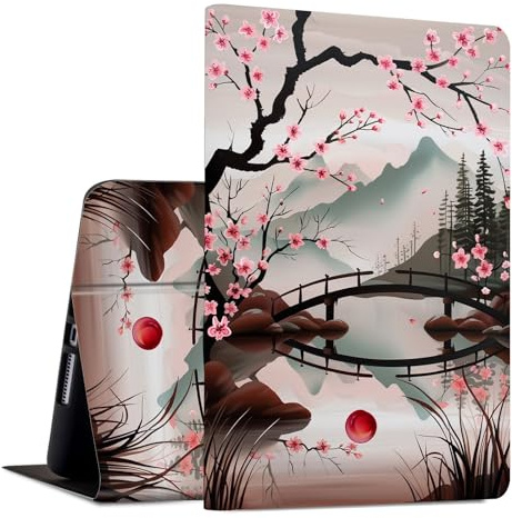 Case for iPad 9th/ 8th/ 7th Generation, for iPad 10.2 inch Case 2021/2020/2019 Slim PU Leather Multiple Viewing Angles Smart Stand Shell Cover Auto Wake/Sleep for iPad 10.2,Art Japanese Sakura