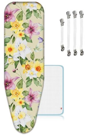 ZJBKX Bügelbrettbezug, XXL, Universal größe Bügeltischbezug, Extra Lage, 160 x 60 cm, Schöner Ersatz mit 4 Bügeltischspanner