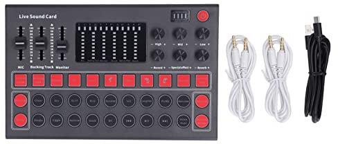 Mavaol Bluetooth Sound Card, DSP Chip Noise Reduction, Real Time LED Display, Anti Interference USB Interface for Live Stream and Recording