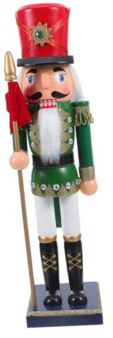 RORPOIR Schiaccianoci in Legno Tradizionale Decorazione da Tavolo per Feste Figura Natalizia di Soldato Ornamento per Casa Mensola
