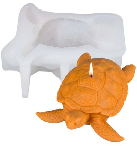 JS MOLD Niedliche Meeresschildkröte Kerzenform,Silikonformen GießFormen SchildkröTe, Tier Silikon Formen,Handmade DIY Ozean Thema Dekoration Geburtstag Geschenk (HY-81)