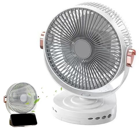 Genérico Ventilatore a clip, ventilatore da tavolo, 20 cm, USB, silenzioso, velocità regolabile, luce notturna, per camera da letto, viaggi, cucina, auto, officina, da campeggio
