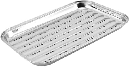 AUTSUPPL Vassoio Barbecue in Acciaio Inossidabile Teglia Rettangolare Multifunzione per Cottura Vapore Grigliate e Conservazione Resistente e Facile da Pulire per Cucina e Outdoor