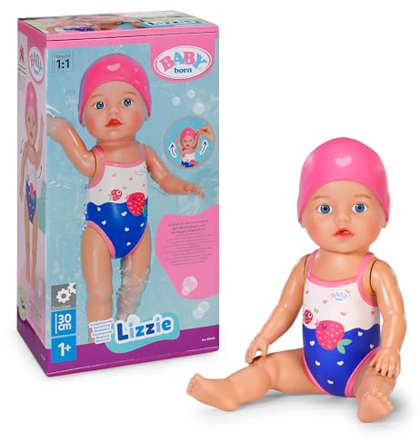 BABY born Lizzie nuotatrice 30 cm, bambola da bagno, funziona senza batterie, adatta all’acqua per bambini da 1 anno