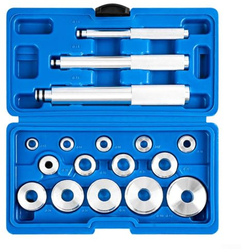 Yuanpgky Juego de 17 piezas de instalación de rodamientos y sellos para rodamientos de rueda, kit de herramientas de aleación de aluminio con discos de conductor de 1.57 a 3.2 pulgadas, compatible con