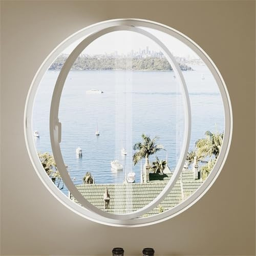 Fenêtre Ronde pivotante à 360° avec Cadre en Aluminium et Verre trempé, fenêtre à battant pivotante à 360° pour Salle de Bain, Cuisine, Chambre, Salon, fenêtre de Ventilation de Remplacement