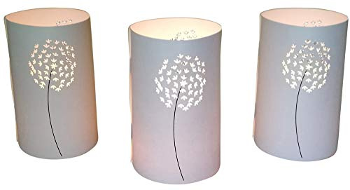 10 Stück Papier Kerzenhalter Blume für Teelichter Laternen Weiß Teelichthalter Deko Windlicht Tischdeko aus Schwer Entflammbarem Material