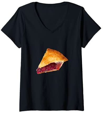 Femme Pelle à tarte aux cerises T-Shirt avec Col en V