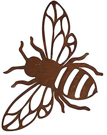 itsisa Dekofigur Biene im Rost Design 10cm, Rostfigur für den Garten, Gartendeko, Metalldeko