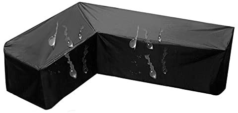FOGUO Abdeckung Für Gartenmöbel, Gartenmobel Abdeckung L-Form, Abdeckung Schutzhülle Abdeckplane, Oxford Stoff Atmungsaktiv, Heavy Duty wasserdichte, Für Eck-Loungegruppe
