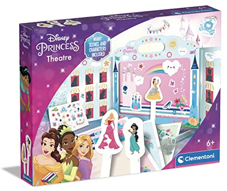 Clementoni 18727 Disney Princess Theaterkunst und Basteln für Mädchen ab 6 Jahren, kreatives Lernspielzeug, hergestellt in Italien, Mehrfarbig