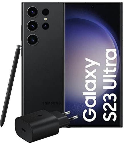 Samsung Galaxy S23 Ultra, Caricatore incluso, Smartphone Android, Display 6.8'' Dynamic AMOLED 2X, Fotocamera 200MP, RAM 12GB, 512 GB, 5.000 mAh, Phantom Black [Versione italiana]