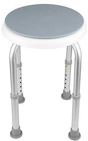 Tabouret de Douche pivotant à 360°Hauteur réglable Aide à la Douche siège de Bain antidérapant en Aluminium pour Personnes âgées, Femmes Enceintes (360 degrés (Circulaire))