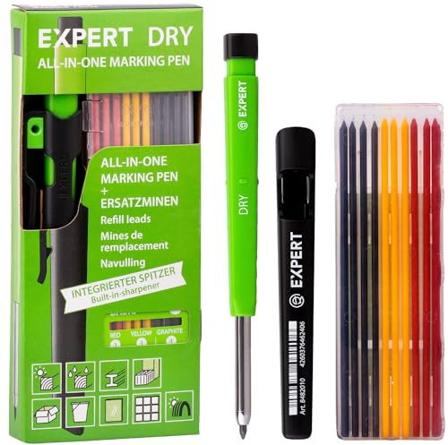EXPERT DRY Zimmermannsbleistift inkl. 11 Minen | Tieflochmarker | ERROR: #REF!