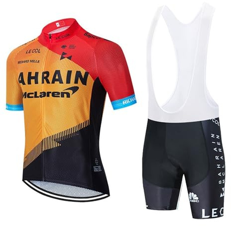 Hommes Vêtements de Cyclisme Ensemble Professionnel Vêtements Complet Cyclisme Homme d'Été pour Vélo VTT avec Short Rembourré en 9D Gel PAD Respirant et Rapide Séchage, rouge, M