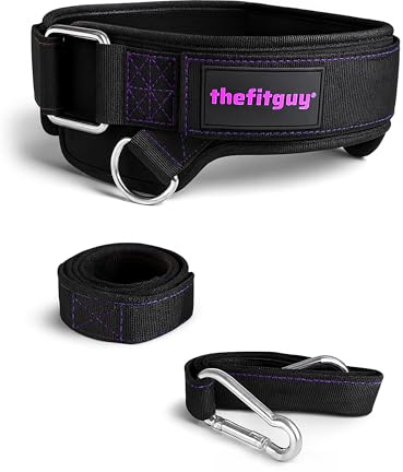 THEFITGUY Cinturón de inmersión para mujer para dominadas, inmersiones y sentadillas con cinturón, ajuste que abraza la cadera, soporte acolchado y hebilla segura, sin pellizcos, sin deslizamiento, 2