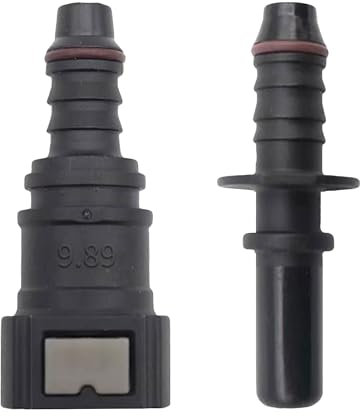 2pcs Raccord durite Essence, Connecteur de Tuyau de Carburant Droit Femelle, 9.89 mm Tuyau de Ligne de Carburant Raccord Rapide id8