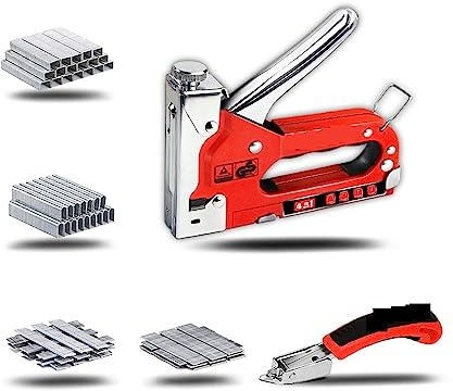 Tacker, 3-in-1-Nagelpistole, DIY-Möbelbau-Hefter, Polster-Tacker mit 600 Heftklammern, Heimdekoration, Zimmerei-Werkzeug für Holzbearbeitungs-, Profi- und Heimwerkerprojek (Color : 2, Size : Small)