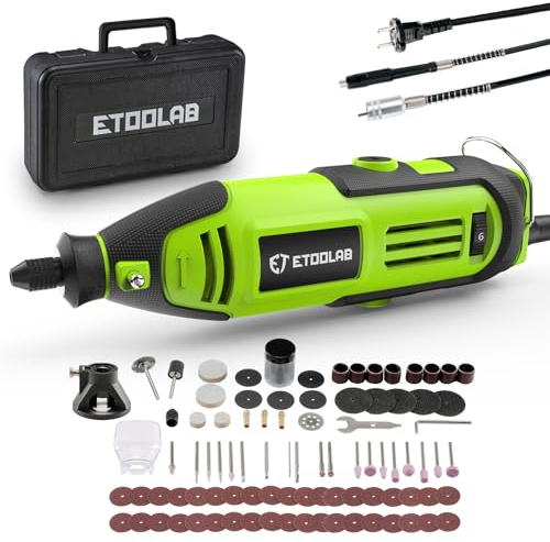 ETOOLAB Utensile multifunzione 200 W, set di attrezzi rotanti con 129 accessori, 6 velocità variabile 10000-35000 giri/min, 200 W, super potenza per taglio, incisione, foratura, levigatura,