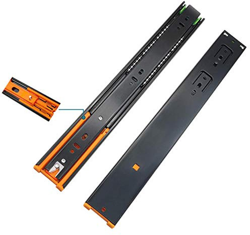 Schubladenschienen mit Absenkautomatik, Kugellager, 25 cm, 1 Paar, Nachrüstschienen für Schubladen