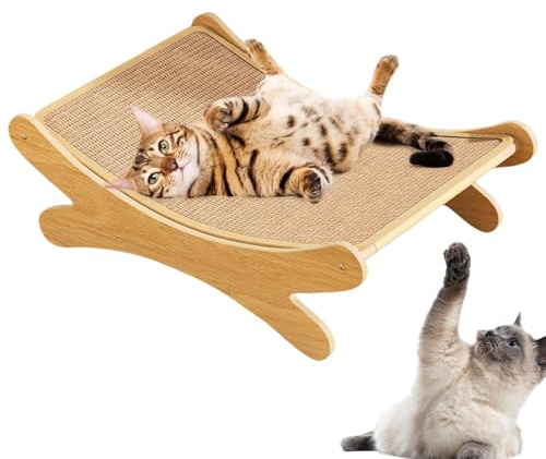 Kratzbaum, Kratzbretter, Katzenkratzbett, 2-in-1-Katzenkratzbretter für Indoor-Katzen, Atmungsaktive Verschleißfeste Lounge Bett Nest aus und Sisal 50x33x16cm Ideal für Indoor Outdoor