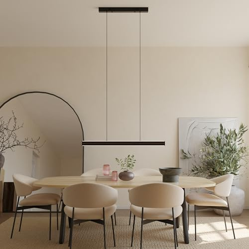 LUMIÈRE Design Kalea Designer Pendelleuchte V2, LED Hängeleuchte dimmbar Hängelampe, 2200 K - 6000 K Smarthome Schwarz 150cm
