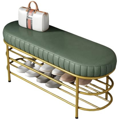AIDEUX Polsterbank, Schuhschrank mit sitzbank, Sitzbank Flur, Sitzbank mit Stauraum, Garderobenbank für Schuhaufbewahrung für Wohnzimmer, Flur (Grün, 60 * 37 * 47 cm)