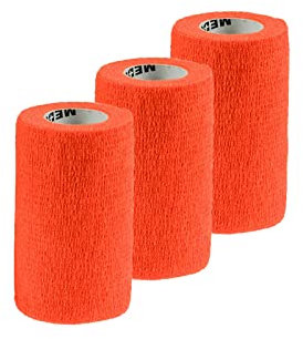 1/3/6 Haftbandagen Größe+Farbe wählbar - selbsthaftende Bandage Fixierverband selbstklebend, Farbe:3 Stück | 10 cm | Neonorange