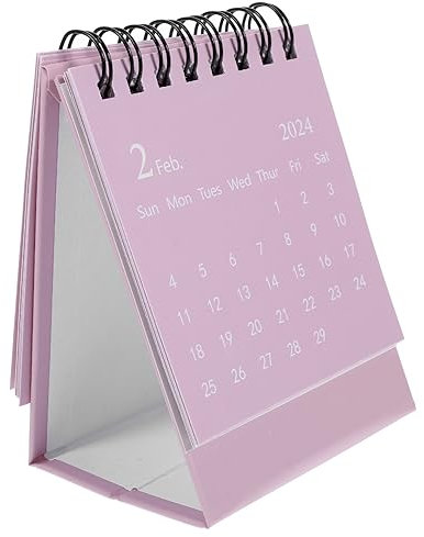 TEHAUX Mini Kalender Englischer Tischkalender Dekorativer Stehkalender Für Büro Und Zuhause Kompakte Einfaches Design Zur Verschönerung Ihres Schreibtisches