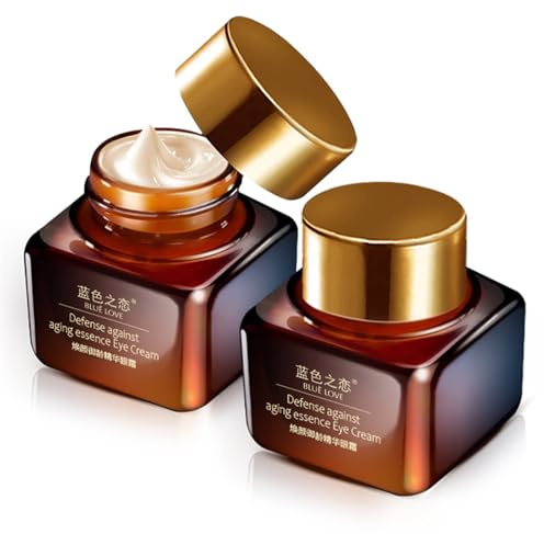 2PC Crema per gli occhi per cerchi scuri e puffinezza, sacchetti riduttori sotto gli occhi, idratante e facilmente assorbibile durante la notte