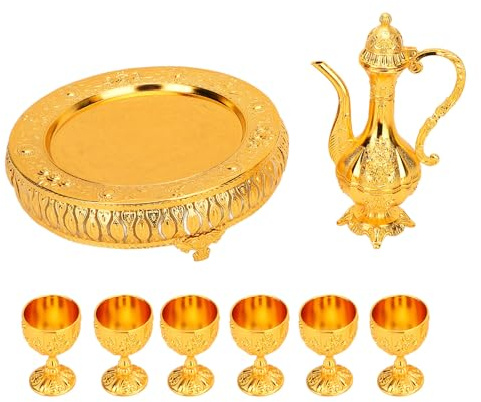 Tyenaza Ensemble de 6 pièces de cafetière Turque, Ensemble de Service d'eau européen, kit de Tasses à Boire de Style Russe Vintage Exquis pour Table à Manger à la Maison