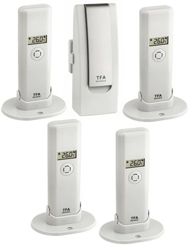 TFA 31.4000.02.43 Weatherhub Überwachungsset für Gewächshaus Lagerhallen Kellerräume Weinkeller (Weiss ohne Batterien)