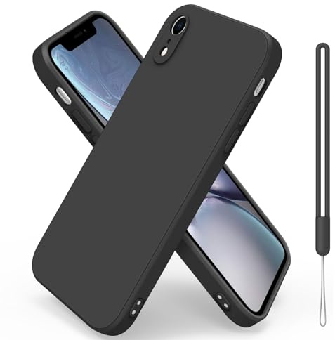 Silicone Case for iPhone XR, Soft-Touch, Shockproof, DustProof, Antiskid Full Body Armour Phone Cover for Apple iPhone (Black, iPhone XR)