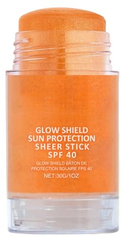 3-in-1 Super Glow Sunscreen Stick, Gold Sunscreen Body Glow Oil Stick SPF 40, Hydrating body Shimmer, UVA/UVB Rays Protection, Face & body Against Sunburn for Face & Leg, Long-Lasting, Non-Sticky