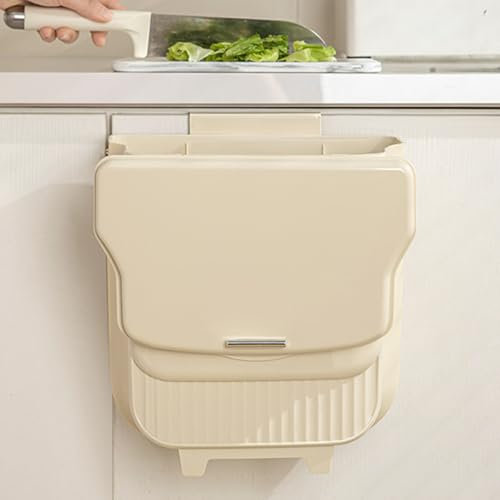 Chiziyixin Cubo de basura plegable para colgar de 10 litros, cubo de basura plegable para puerta de caravana, cubo de basura para residuos de alimentos, cubos de camping para cocina, armario, baño