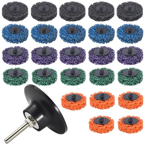 CSD Scheibe Schleifscheibe 25 Stücke 50mm Grobreinigungsscheibe, Bohrmaschine Schleifscheibe,Grobreinigungsscheibe,Zum Reinigen und Entfernen von Farbe, Rost, Schweißnähten und Oxiden
