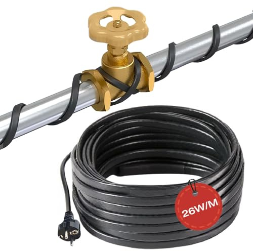H&G Lifestyles Riscaldamento per grondaia, 15 m, 230 V, cavo riscaldante autoregolante, 26 W/m, per grondaia, tubo, tubo dell'acqua, protezione antigelo, nastro riscaldante contro ghiaccio e neve