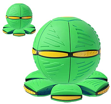 Bola de Platillo Volador, 6 Luces de Deformación Mágica Bola Portátil Cambiable Cambiable Interactivo para el Hijo del Niño Plástico para Exteriores (GREEN)