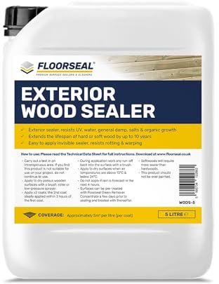 Exterior Wood Sealer – Clear, penetrating sealer, protects from the elements for up to 10 years (5 Litre)