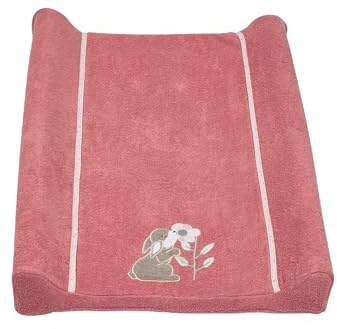 Sterntaler Wickelauflagenbezug Hase Hanni - schmal 70x50cm - weiche Baumwolle mit niedlicher Applikation - saugfähig - Wickeltisch - Baby Zubehör für Keilwickelauflage, perlrosa