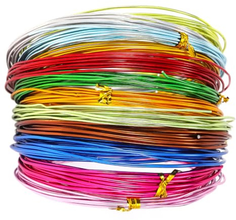 AKOOSY 12 rullar flerfärgad flexibel aluminiumtråd för smyckestillverkning DIY pärlor armband örhänge