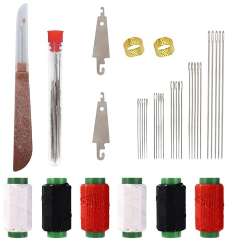 Sinbana 37pz Kit di Cucito, Set Ago e Filo Kit Riparazione Manuale Portatile con 25 Aghi in Acciaio a Grande Occhio 6 Fili 1 Scucitore 2 Ditale 2 Infila Aghi per Rivestimenti & Artigianato Fai da Te