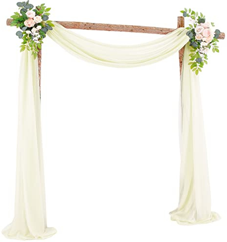Naroote Rideau de Fond de Mariage Noir de qualité Supérieure, drapé élégant pour Décor D'événements de Fêtes de Mariage, Parfait pour la Décoration D' et Les Arrière-Plans de Photos