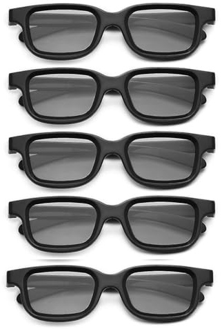 Western Gadget® Universal Black 3D Glasses for Cinema & TV – Passive Polarized Clip-On Glasses for Adults & Children, Lightweight Reusable 3D Glasses for Movies, Gaming & Home Theater (5)