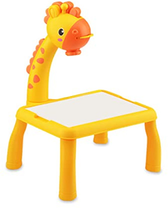 Riuulity Projecteur de Trace et de Dessin pour Enfants, Adorable Forme de Cerf, 3 Modes, Jouet de Projecteur de Dessin pour Enfants avec Effet Sonore pour de 3 Ans et Plus (Yellow)