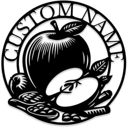 Personalized Apple Orchard Metal Sign,Custom Farm Fruit Tree Wall Art,Rustic Garden Decor,Apple Farm Welcome Sign,Kitchen Bar Wall Decor (Style-3)